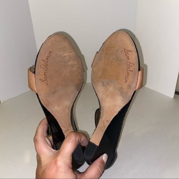 SAM EDELMAN ankle strap wedges 7.5 - Picture 7 of 7